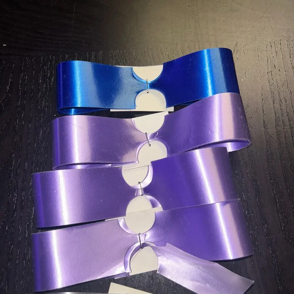 New Set of 6 Gift Wrapping Bows Purple Blue Silver Green